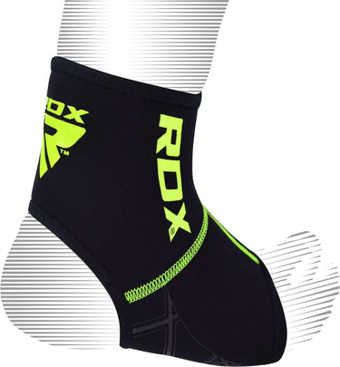 RDX A2 Soporte de tobillo negro y verde Funda de compresión de protección contra el esguince - Chelo Sports